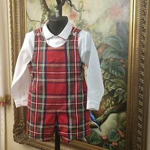 Papo d' Anjo Boys Plaid Shortall Size3